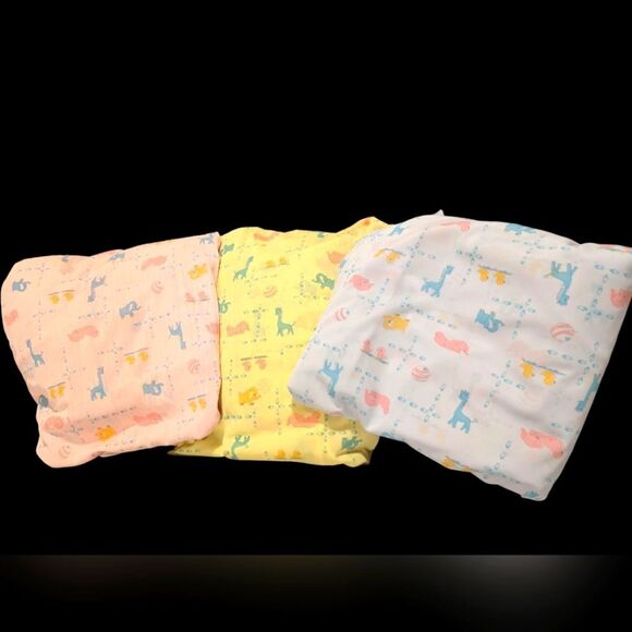 Vintage MCM Lot Of 3 Bolts Of Baby Sheer Nursery Baby Animal Print Material Rare - Picture 12 of 12